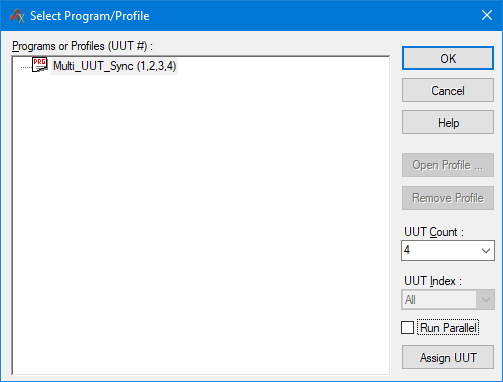 4 UUTs running in sequential mode